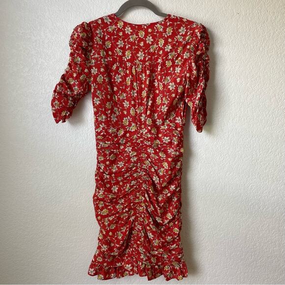 Veronica Beard Red Floral Josephine Dress - Picture 5 of 8